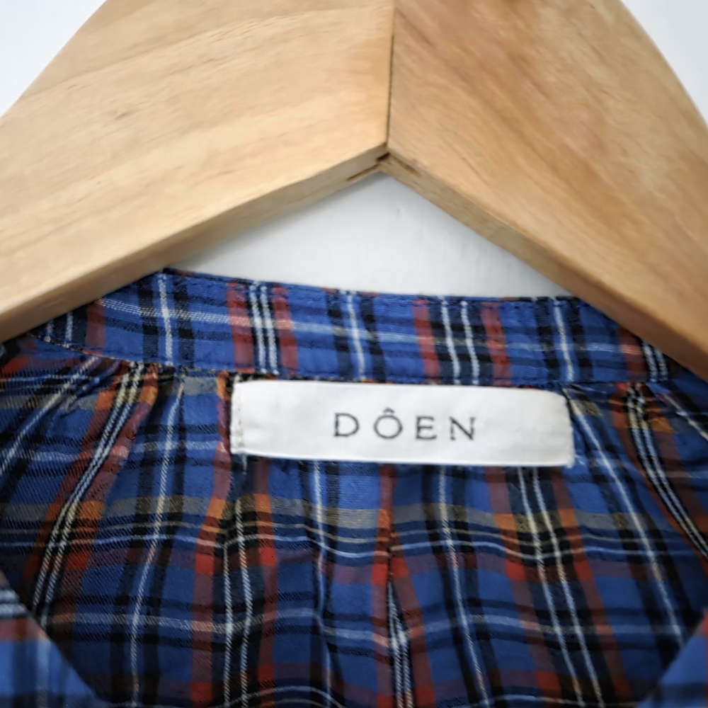 Doen The Jane Blouse - Azure French Plaid - Small - Picture 3 of 4